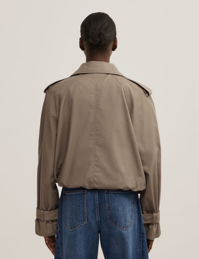 Funnel Neck Trench Coat