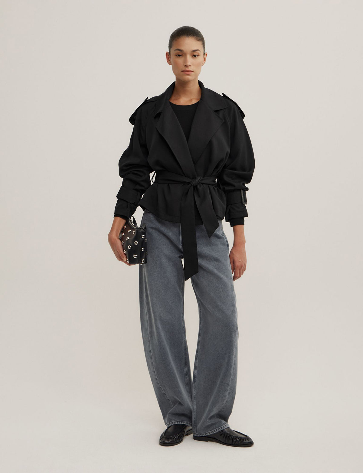 Fluid Cropped Trench Coat