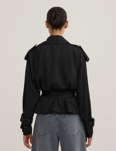 Fluid Cropped Trench Coat
