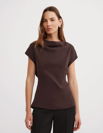 Cowl Tie Belt Top