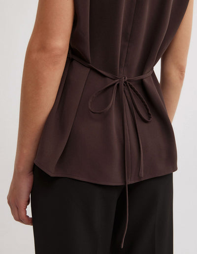 Cowl Tie Belt Top