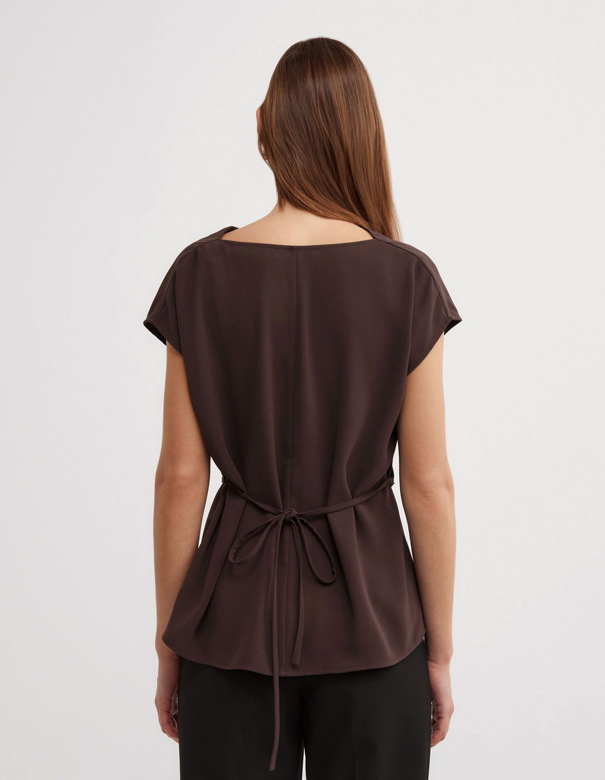Cowl Tie Belt Top