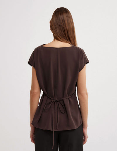 Cowl Tie Belt Top