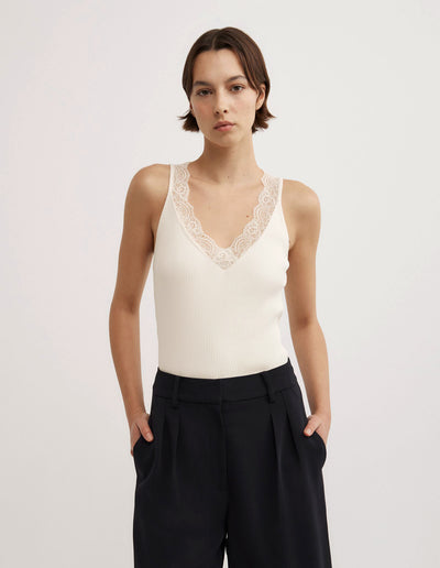 Lace Rib Tank Top