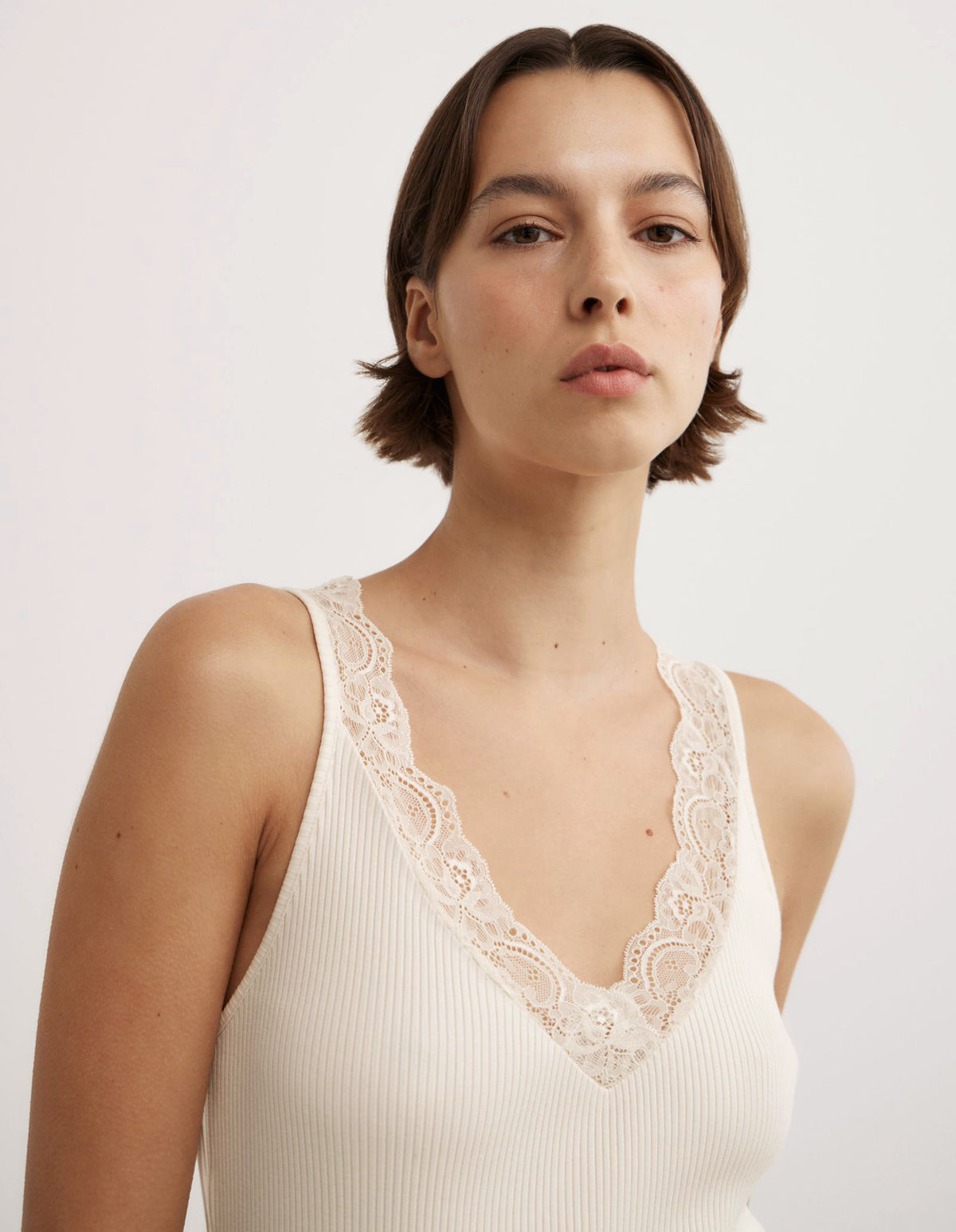 Lace Rib Tank Top