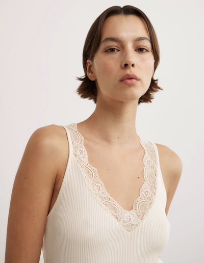 Lace Rib Tank Top