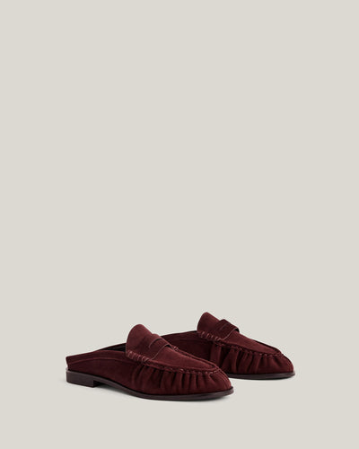 Zoe Suede Mule Loafers