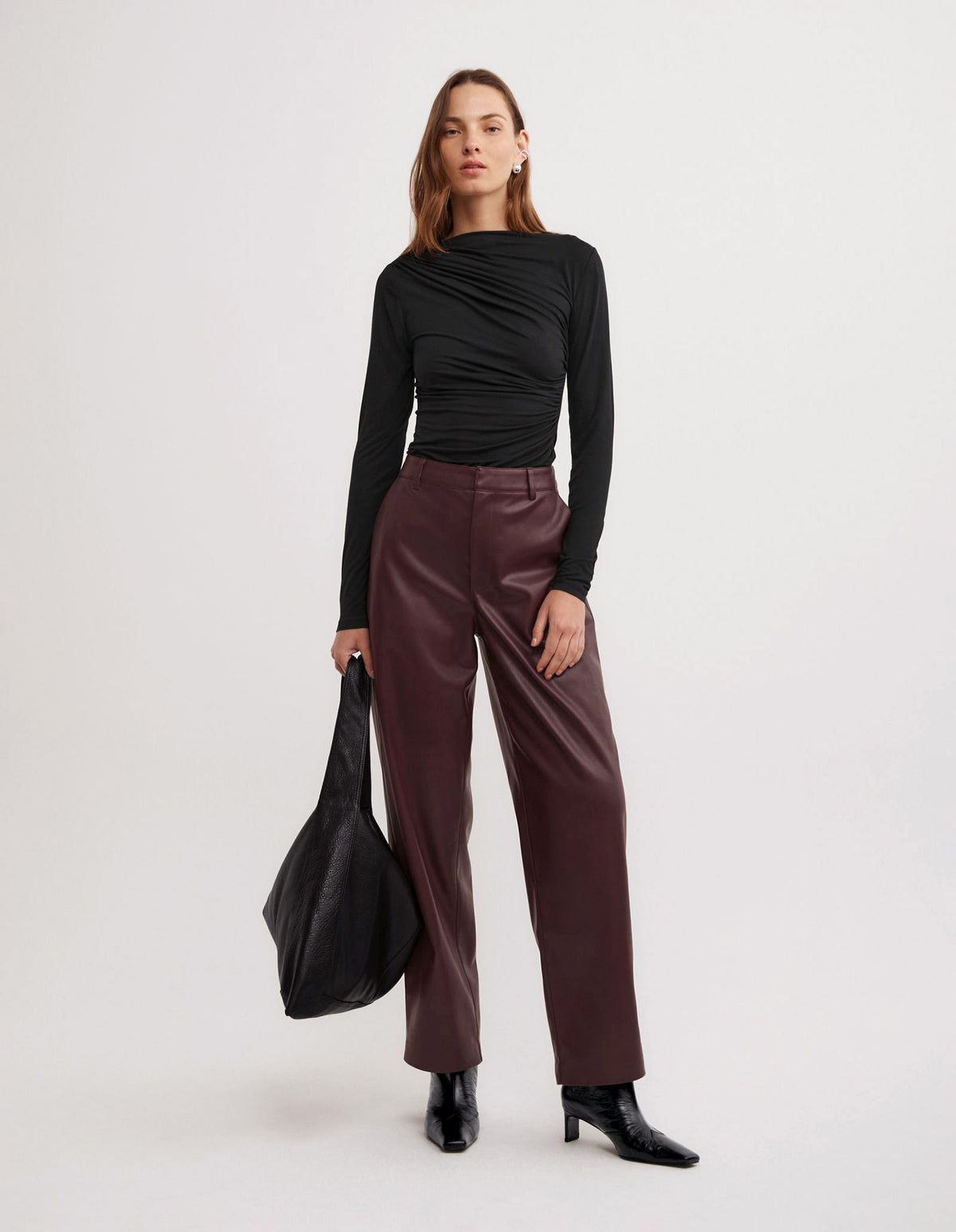 Draped Jersey Long Sleeve Top