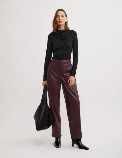 Draped Jersey Long Sleeve Top