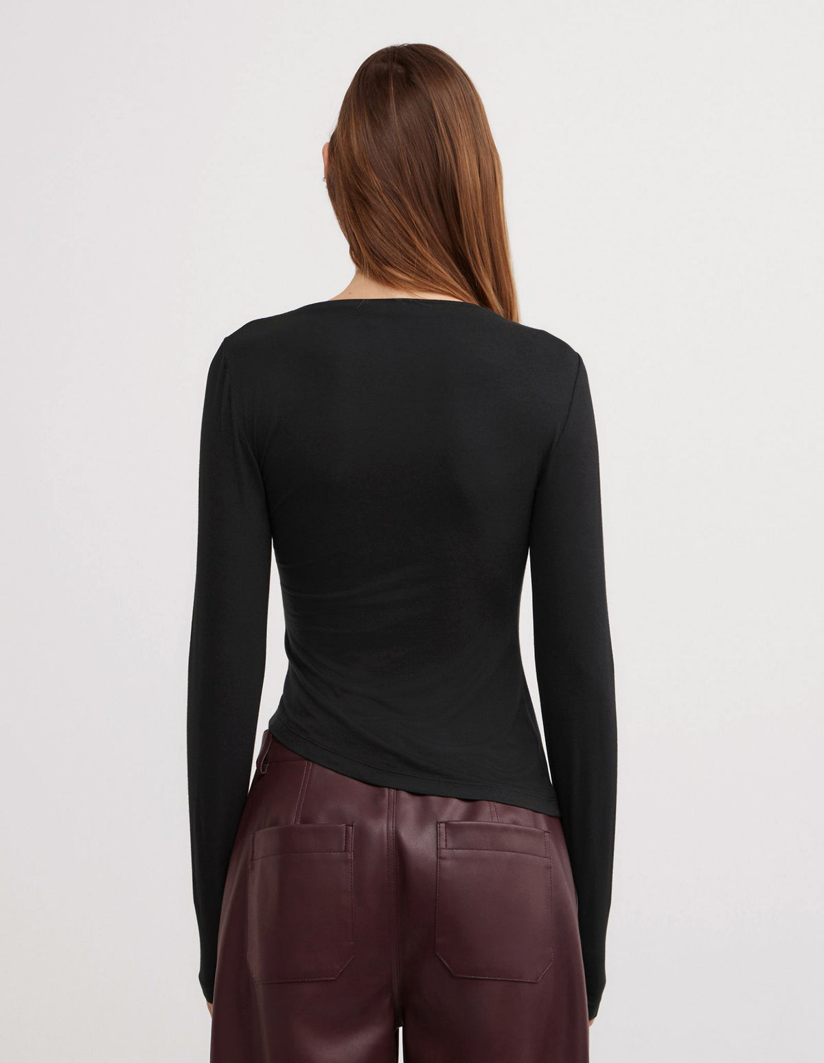 Draped Jersey Long Sleeve Top