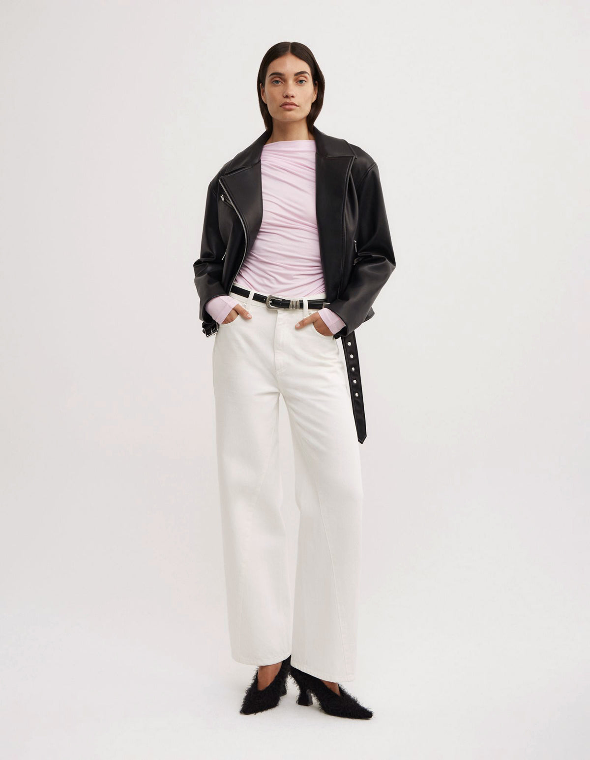Draped Jersey Long Sleeve Top