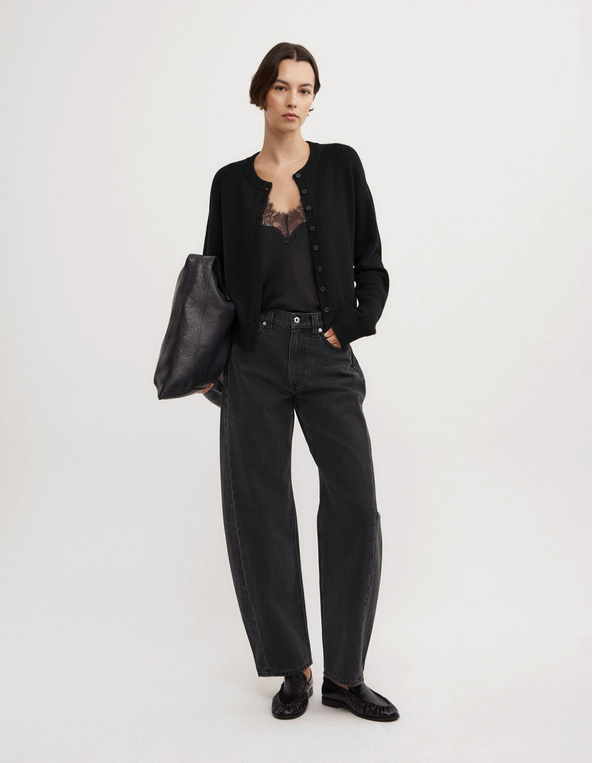 Crew Neck Button Cardigan