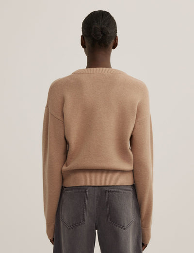 Crew Neck Button Cardigan