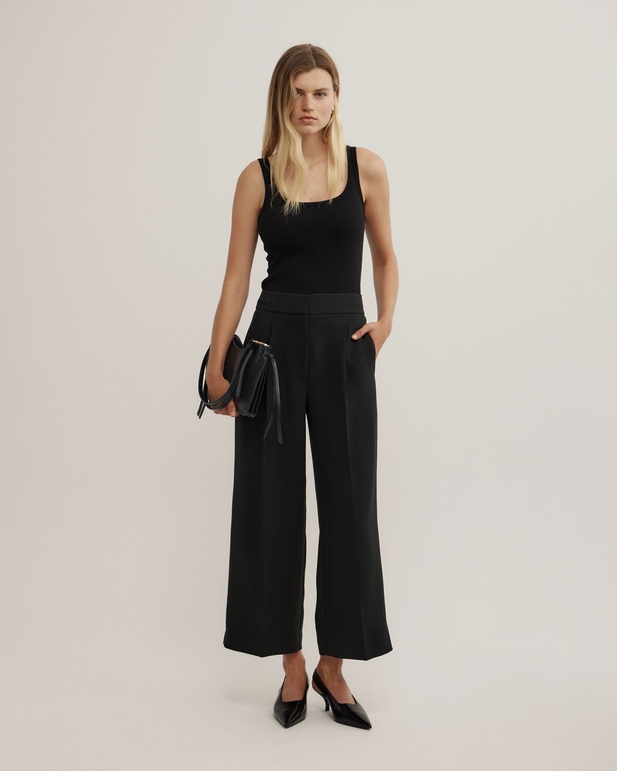 Pick Stitch Crop Pants