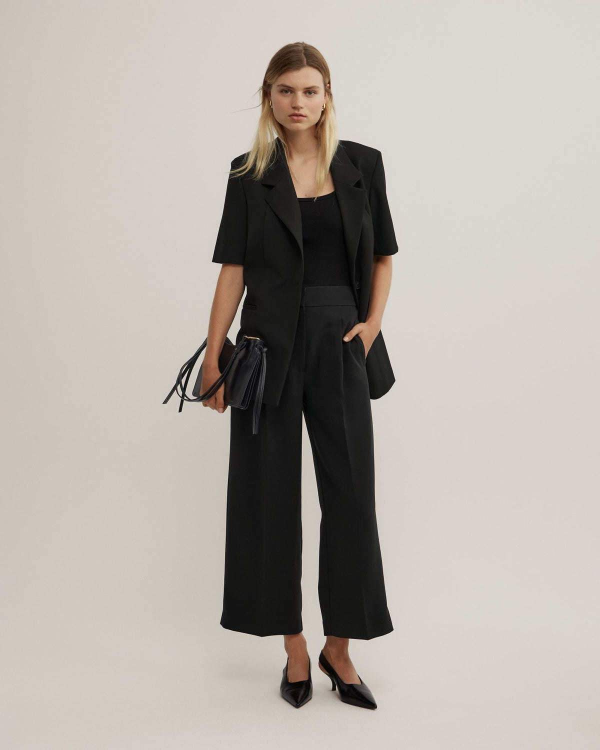 Pick Stitch Crop Pants
