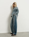 Contrast Barrel Jeans