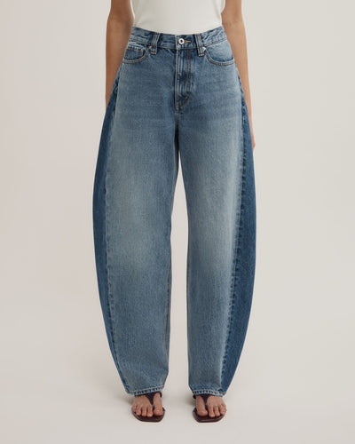 Contrast Barrel Jeans