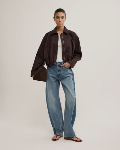 Contrast Barrel Jeans