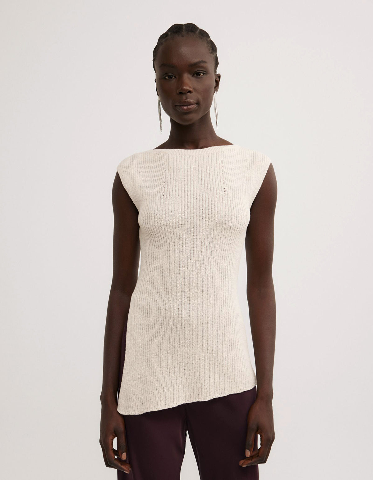 Asymmetric Hem Knit Tank