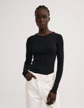 Crew Rib Long Sleeve Top