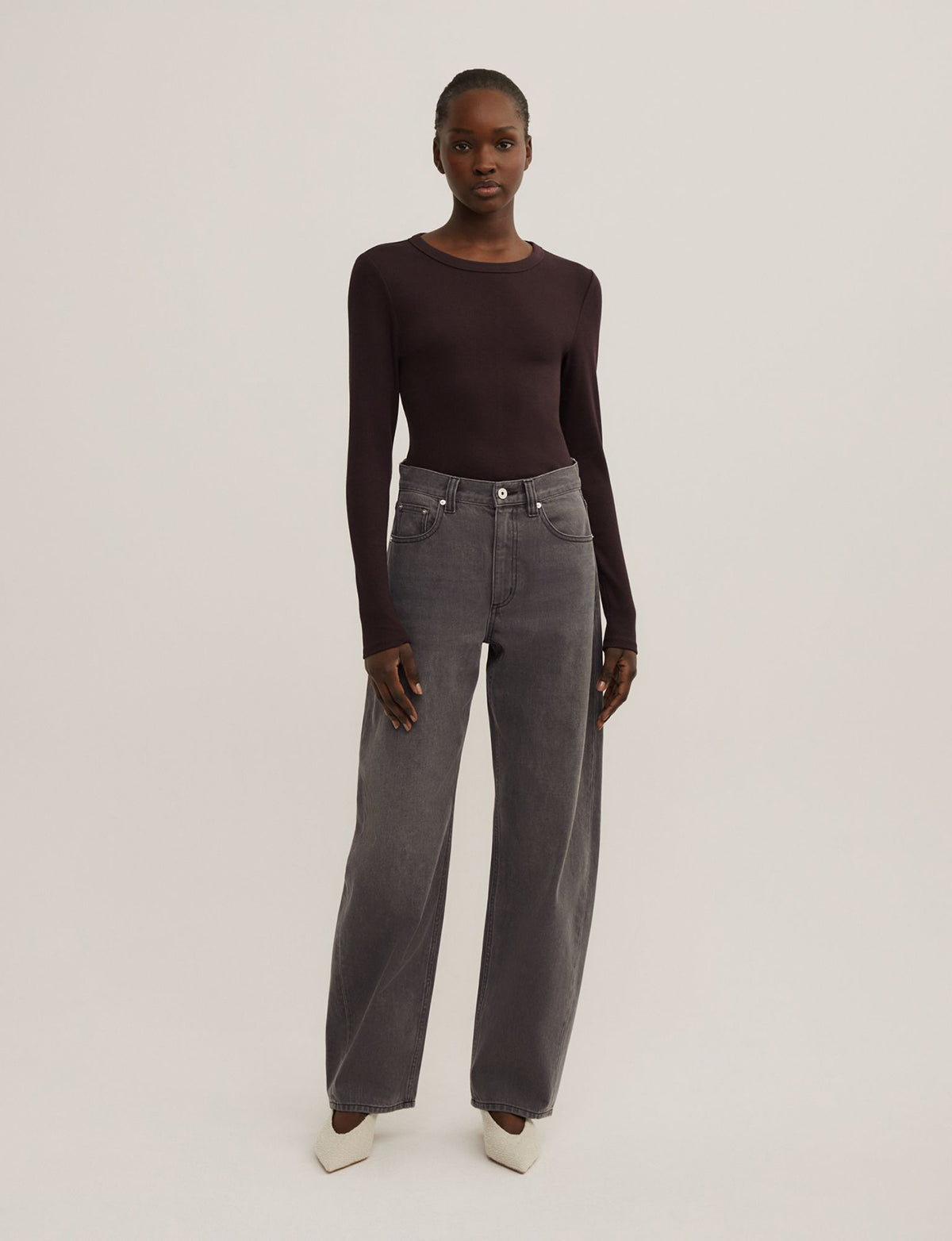 Crew Rib Long Sleeve Top