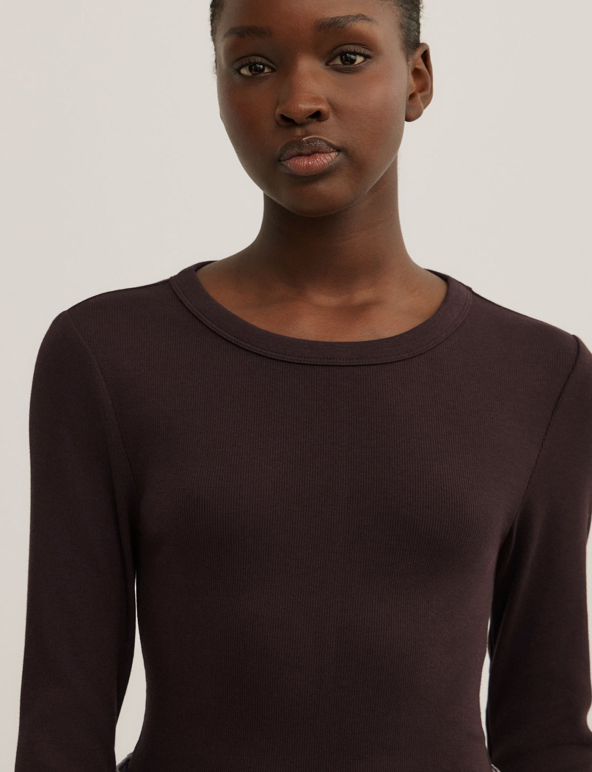 Crew Rib Long Sleeve Top