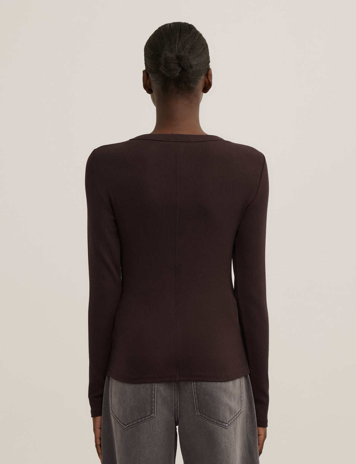 Crew Rib Long Sleeve Top