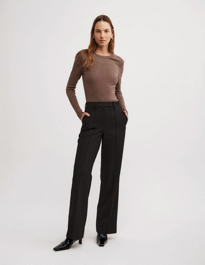 Crew Rib Long Sleeve Top