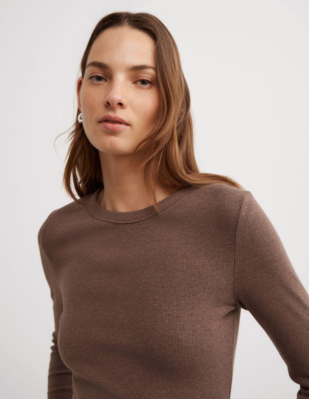 Crew Rib Long Sleeve Top