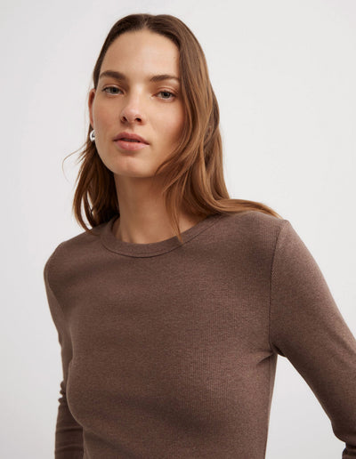 Crew Rib Long Sleeve Top