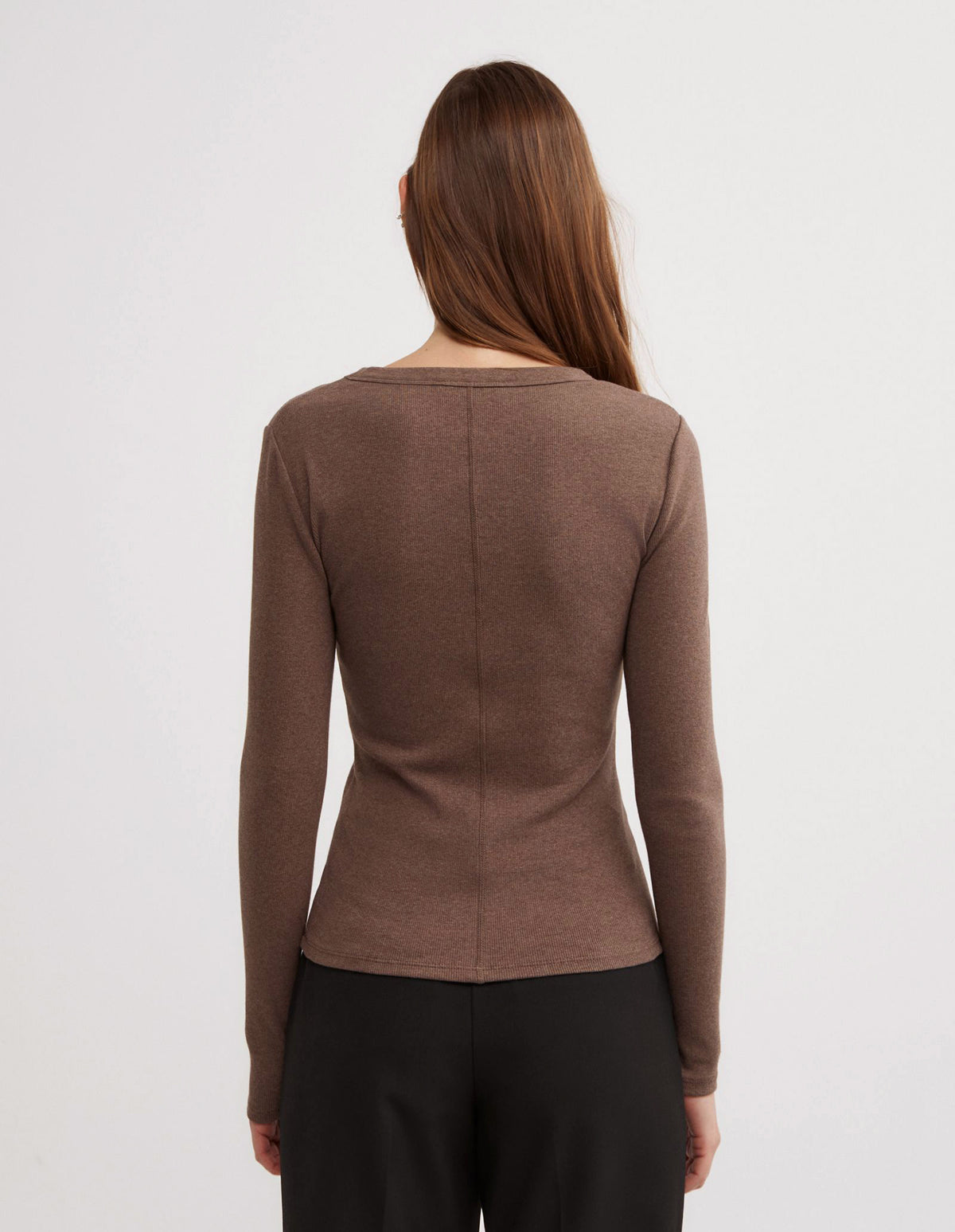 Crew Rib Long Sleeve Top