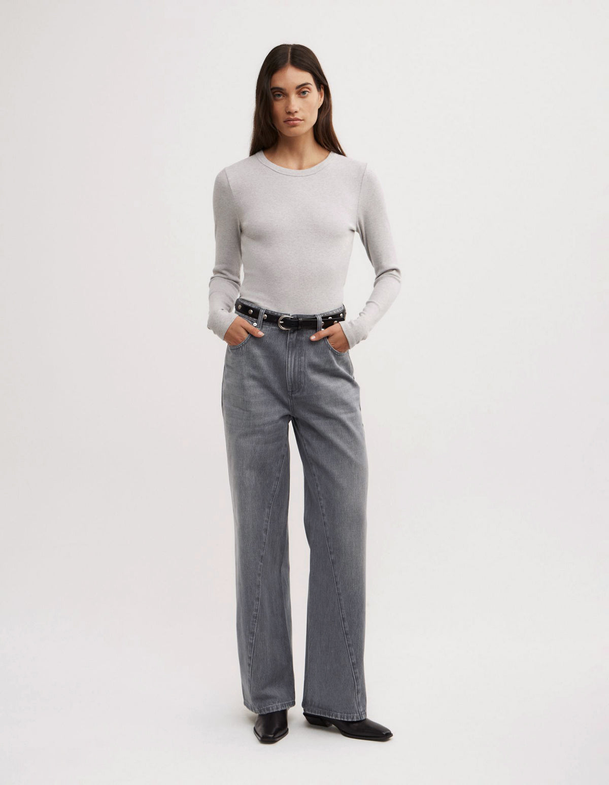 Crew Rib Long Sleeve Top