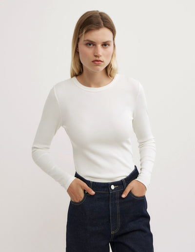 Crew Rib Long Sleeve Top
