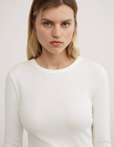 Crew Rib Long Sleeve Top