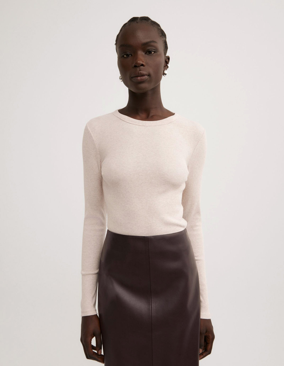 Crew Rib Long Sleeve Top