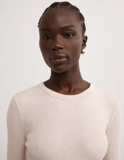 Crew Rib Long Sleeve Top