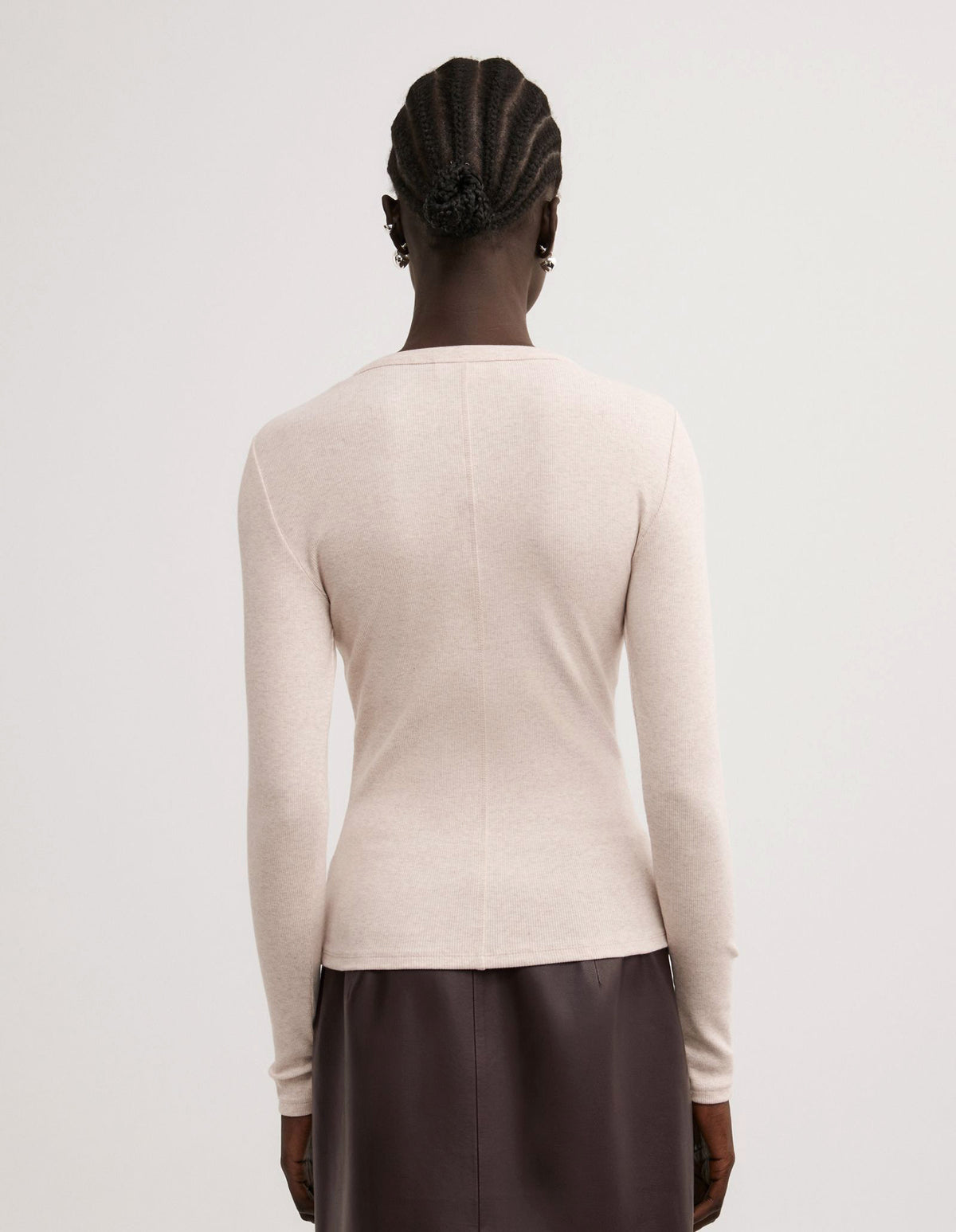 Crew Rib Long Sleeve Top