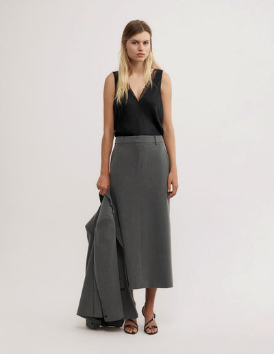 Pinstripe Midi Skirt