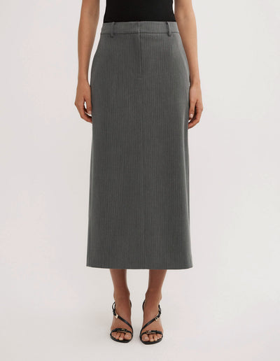 Pinstripe Midi Skirt