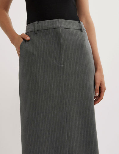 Pinstripe Midi Skirt