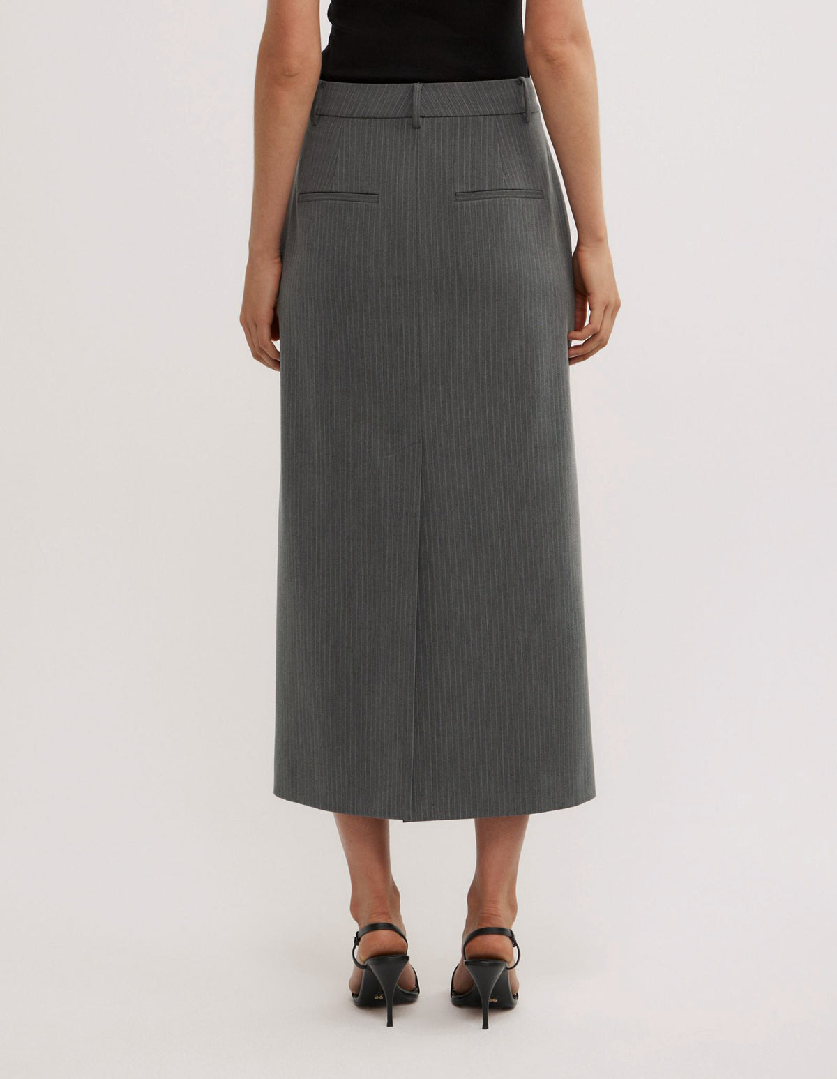 Pinstripe Midi Skirt