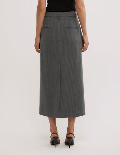 Pinstripe Midi Skirt