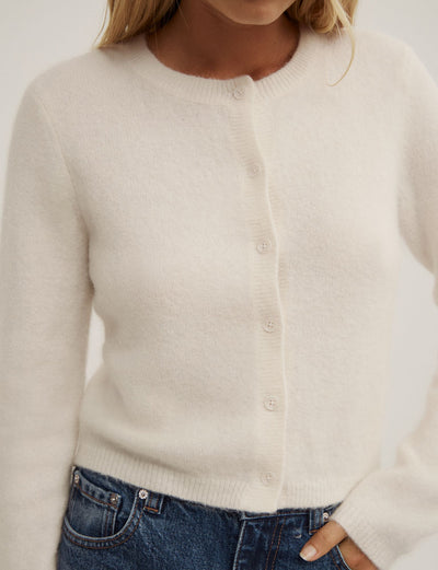 Fluffy Button Cardigan
