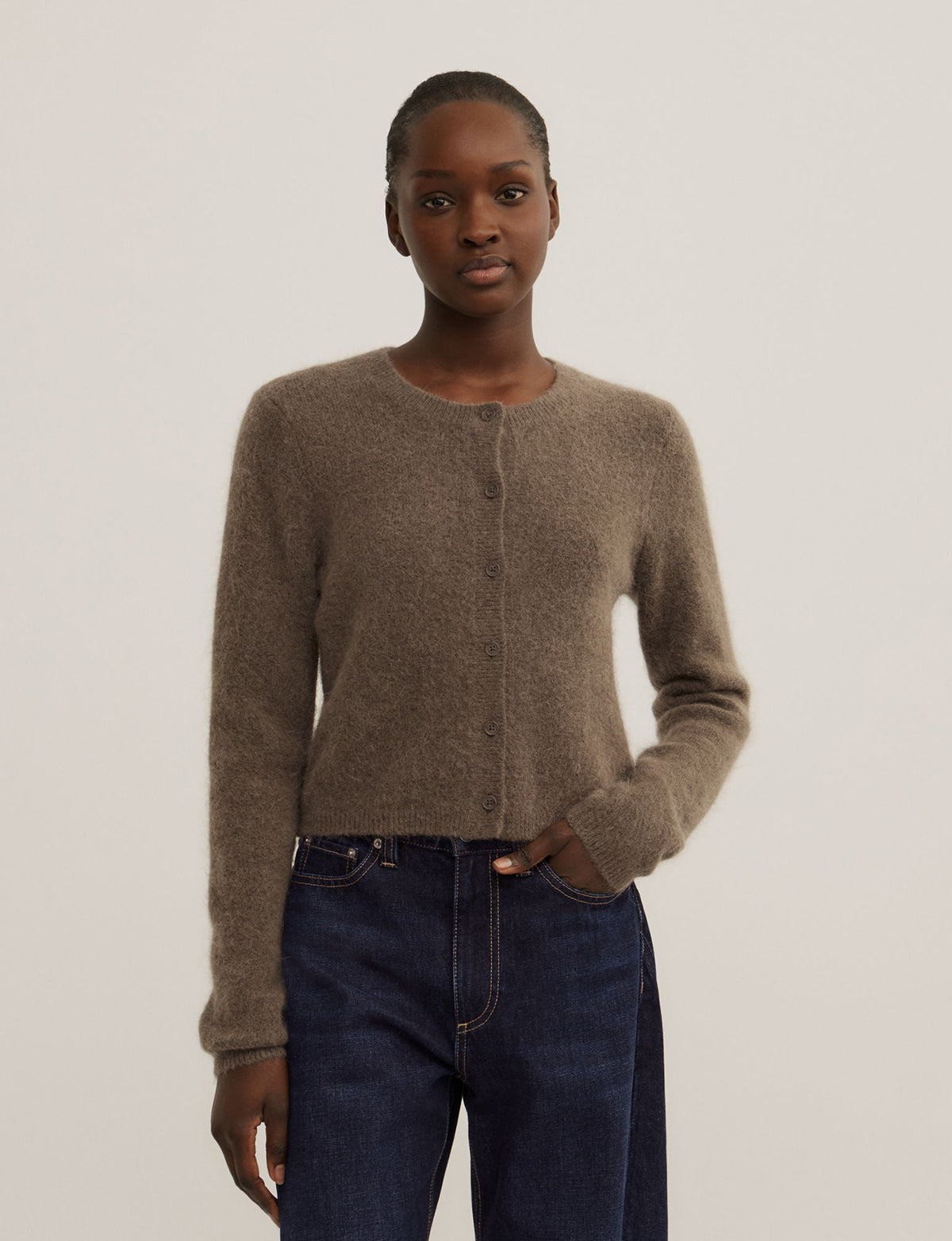 Fluffy Button Cardigan