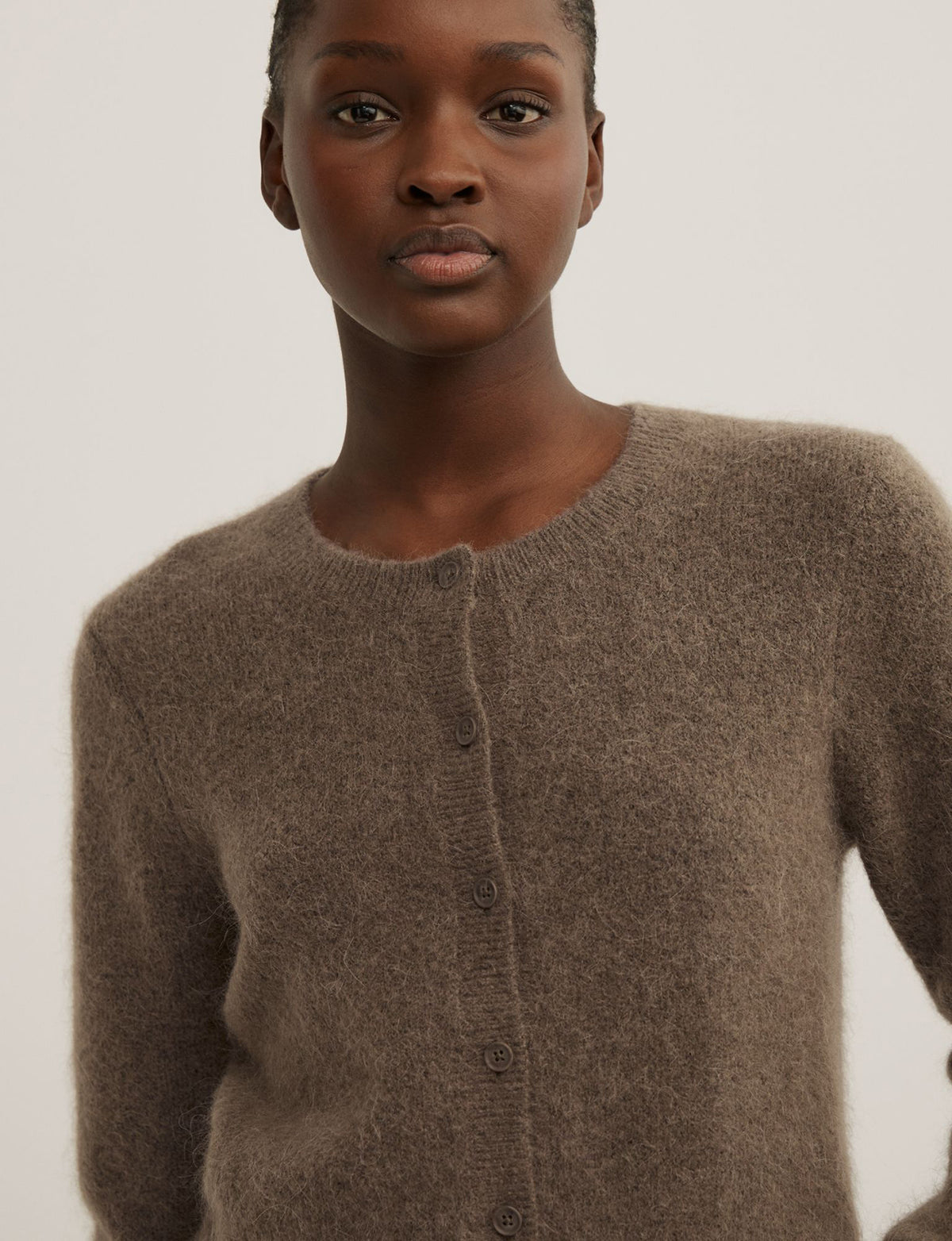 Fluffy Button Cardigan