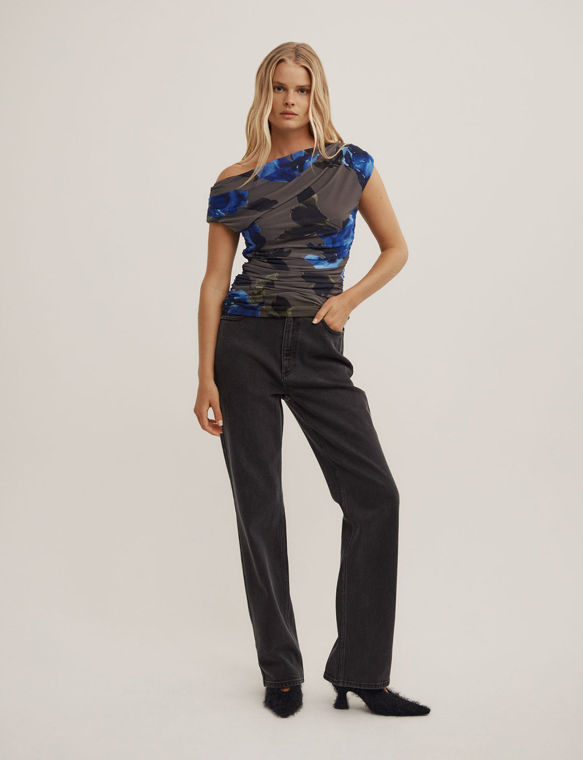 Off Shoulder Mesh Top