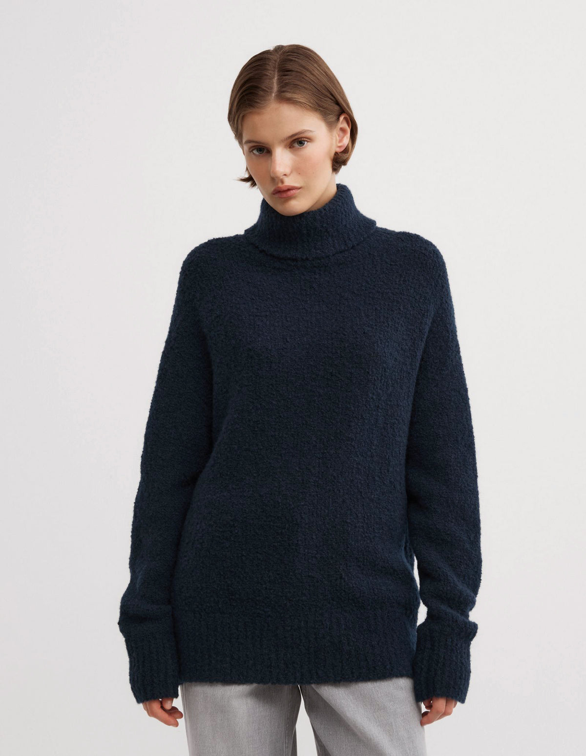 Boucle High Neck Knit