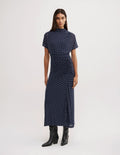 Mock Neck Mesh Dress