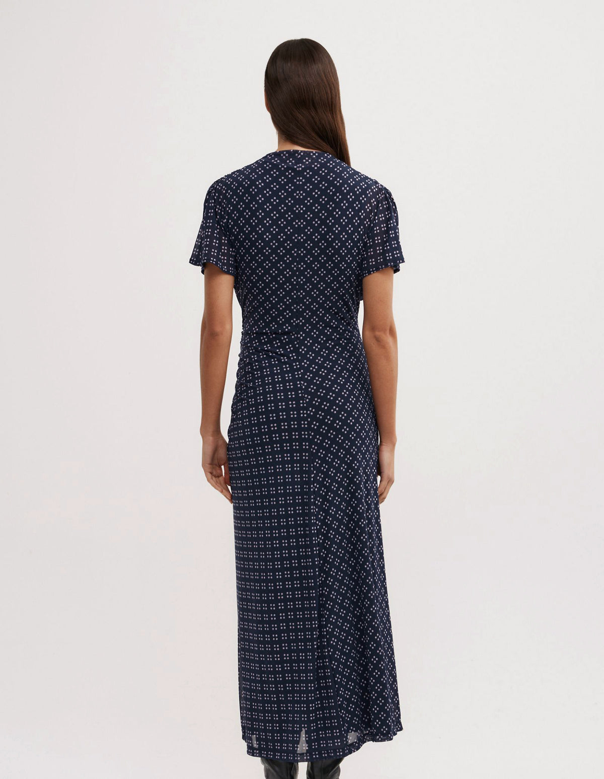 Mock Neck Mesh Dress