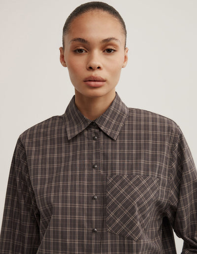 Check Shoulder Pad Shirt